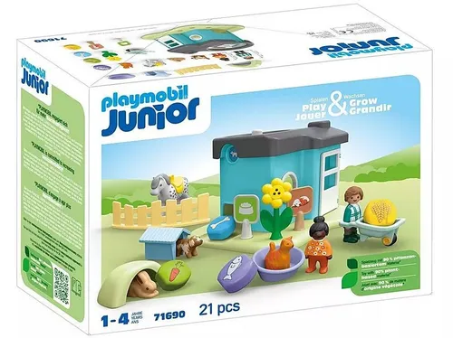 Набор фигурок Playmobil Junior 71690 Отель для животных с раздатчиком еды