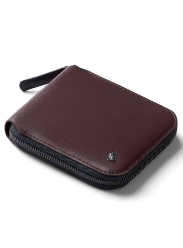 Bellroy leather Zip Wallet RFID - глубокий сливовый
