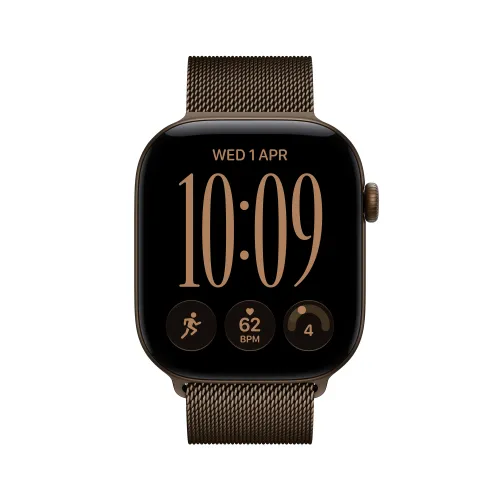 Apple Watch Series 12 GPS + Cellular Koperta 46 mm z aluminium ciemny brąz Bransoleta mediolańska ciemny brąz M/L