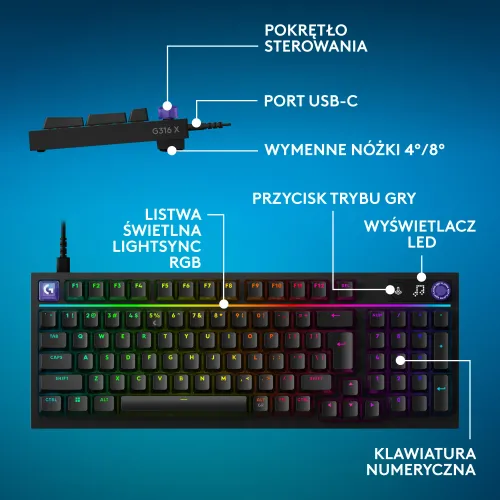 Klawiatura mechaniczna Logitech G316 X 98 Czarny