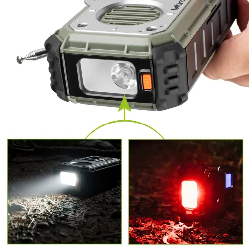 Radioodbiornik Vayox VA0440 Solarne Latarka Radio FM Bluetooth Zielony