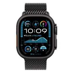 Apple Watch Ultra 2 GPS + Cellular 49mm koperta tytanowa (czarny) + bransoleta mediolańska z tytanu rozmiar L (czarny) (Stan Doskonały)
