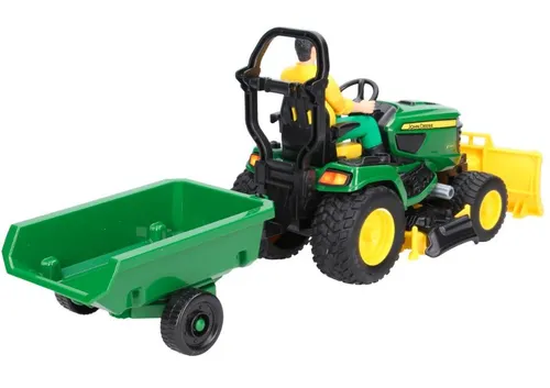 BRUDER Pojazd Traktorek John Deere z kosiarką i figurką