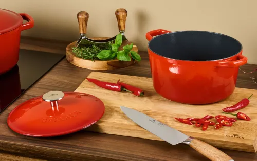 Garnek Gerlach Natur Iron Indukcja Żeliwo 5l Czerwony