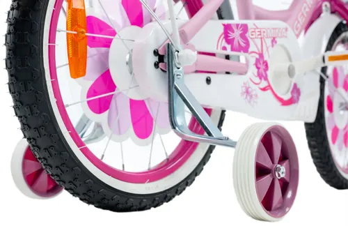 Rower dziecięcy GERMINA BMX 16 cali dla dziewczynki Jasnoróżowy