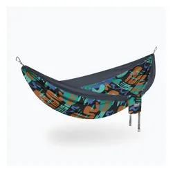 Hamak turystyczny ENO DoubleNest Print lagoon/charcoal