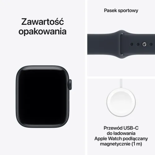 Apple Watch SE 3gen GPS koperta 44mm z aluminium Północ pasek sportowy granat S/M 2026