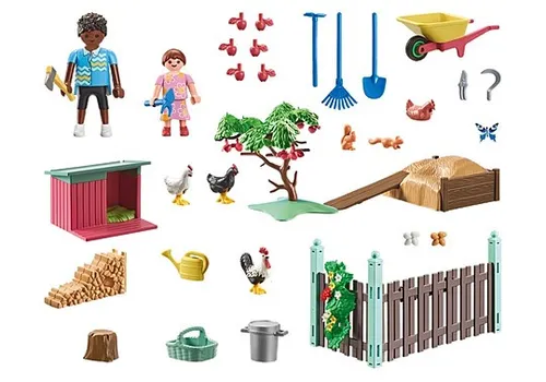 Набор фигурок Playmobil My Life 71510 Крошечный дом Куриная ферма в саду