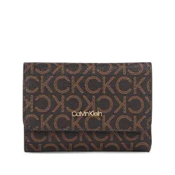 Женский кошелек Calvin Klein CK Must Trifold Sm-Mono K60k611324 Brown Mono 0HD