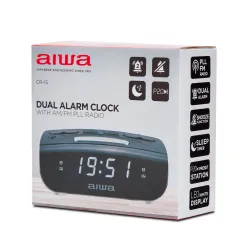 Radiobudzik Aiwa CR-15 AM/FM PLL Czarno-biały