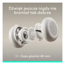 Słuchawki LOGITECH Zone Wired 2 Przewodowe, Nauszne, ANC Biały