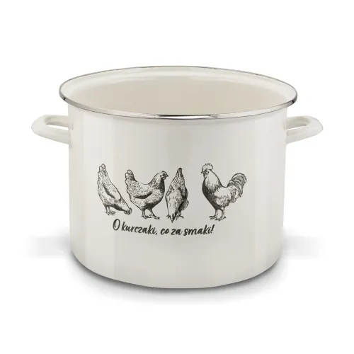 Garnek emaliowany duży z szklaną pokrywką TADAR 12 l