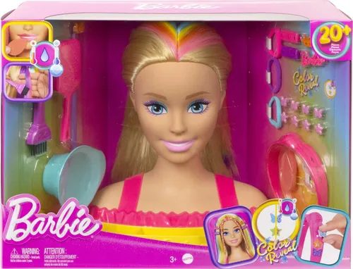 Barbie kafa şekillendirme neon gökkuşağı sarı saç