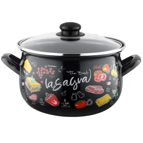 Garnek emaliowany z pokrywką EMALIA POLSKA PLESZEW LASAGNA 5,3 l