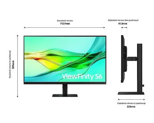 Monitor Samsung Viewfinity S6 S32D600EAU 32" 2K IPS 100Hz 5ms