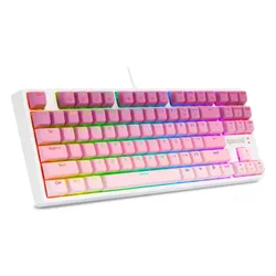 Klawiatura mechaniczna Redragon K645 RGB Brown Switch Biało-różowy