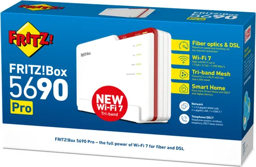 Router FRITZ! Box 5690 Pro 2.4 / 5 / 6 GHz (TriBand), Wi-Fi Mesh