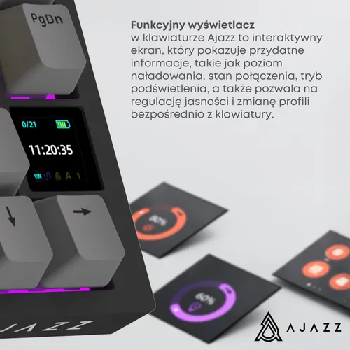 Klawiatura AJAZZ AK820 Pro RGB Hot Swap Flying Fish Switch Czarno-szaro-żółty