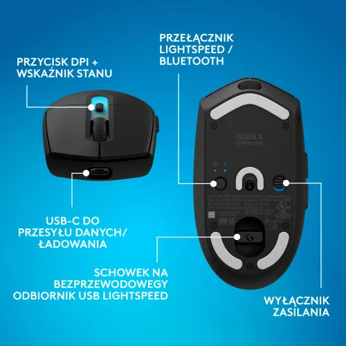 Myszka gamingowa Logitech G305 X Superlight Czarny
