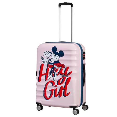 Walizka średnia American Tourister Wavebreaker Disney - Minnie darling pink