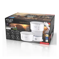 ADLER AD 1377 0,6 l biały - czajnik elektryczny turystyczny silikonowy