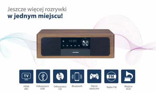 Wieża Blaupunkt MS22BT 50W Bluetooth Radio FM Brązowo-czarny