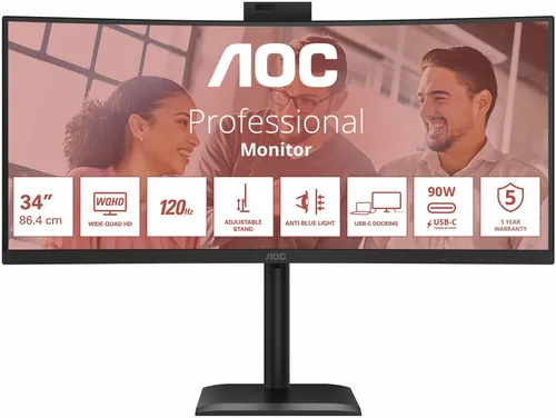 Monitor AOC CU34E4CW 34" 3440x1440px 120Hz 4 ms [GTG] Curved