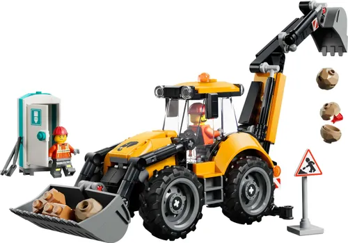 LEGO City 60480 Żółta koparko-ładowarka, zestaw klocków 7+