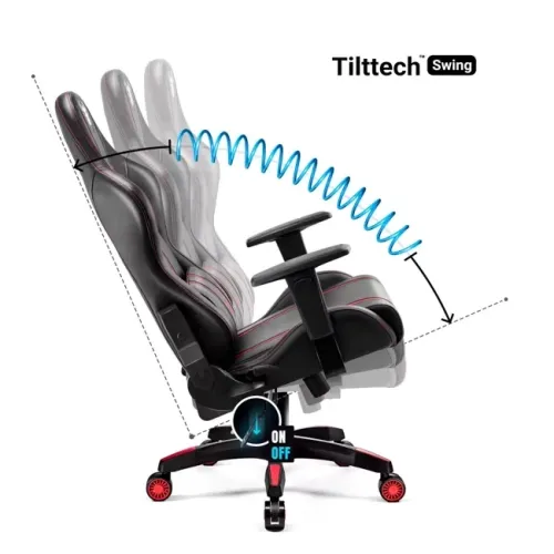Fotel Diablo Chairs X-One 2.0 Small do 90kg Skóra ECO Czarno-czerwony