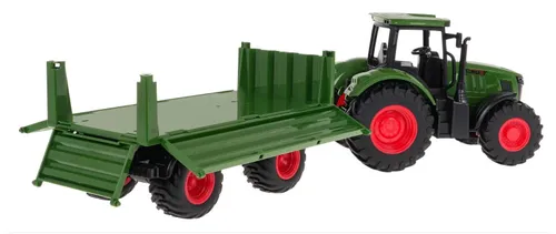Zestaw traktor z przyczepą COIL duży pojazd skala 1:24 zielony