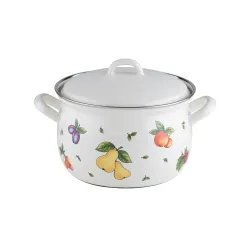 RIESS Country Fruit Garden 3,5 l - garnek emaliowany z pokrywką