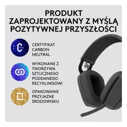 Słuchawki bezprzewodowe z mikrofonem Logitech Zone Vibe 100 Nauszne Grafitowy