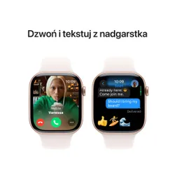 Apple Watch 10 GPS 42mm koperta z aluminium (różowe złoto) + pasek sportowy rozmiar S/M (łagodny róż) (Stan Doskonały)