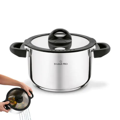 Garnek nierdzewny z pokrywką Starke Pro Sante 2,7 l