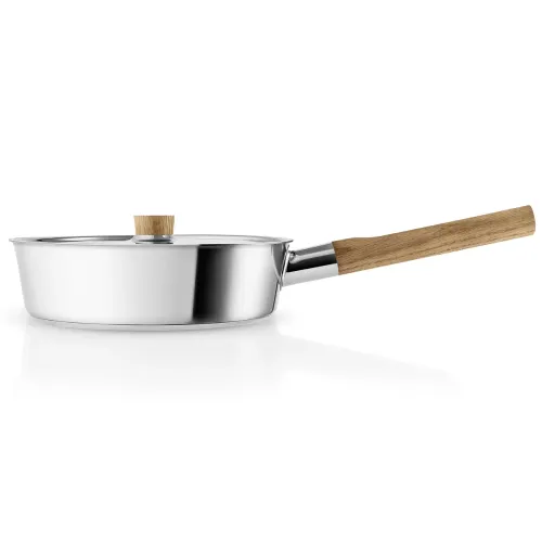 EVA SOLO Nordic Kitchen 24 cm - patelnia nieprzywierająca z pokrywką ze stali nierdzewnej