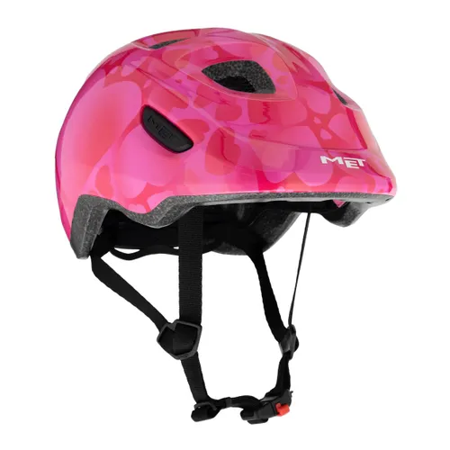 Kask rowerowy dziecięcy MET Hooray pink hearts glossy