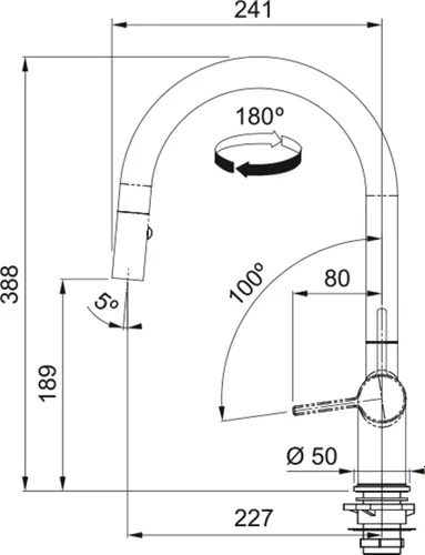 Bateria FRANKE Active J Pull-out spray 115.0653.404 Czarny mat