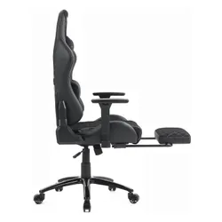 Fotel GAMVIS Phantom Large Czarny (białe elementy) + podnóżek