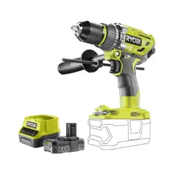 Wiertarko-wkrętarka RYOBI R18PD7-0 + Akumulator RYOBI ONE+ RC18120-120 2Ah 18V + ładowarka