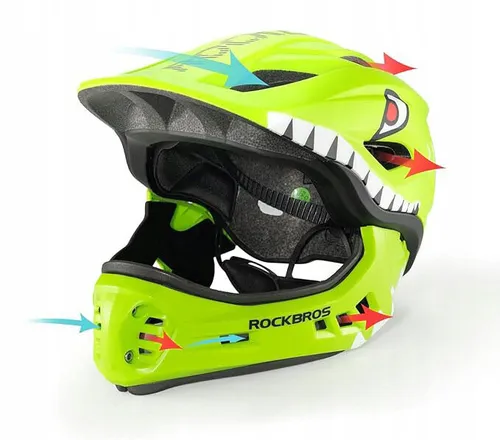 Kask rowerowy dziecięcy fullface szczękowy 2w1 odpinana szczęka rozmiar S
