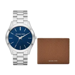 Michael Kors Slim Runway Gent Hediye Seti Mk1060set Gümüş / Kahverengi