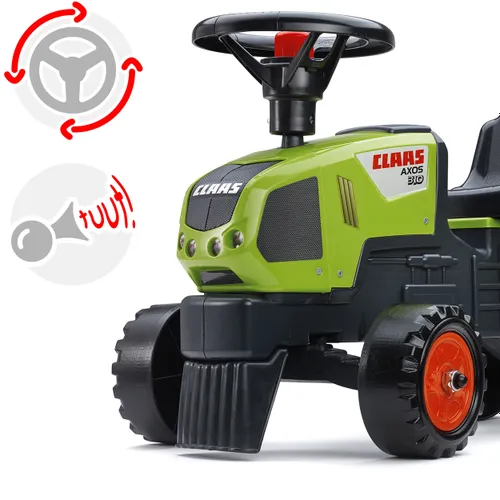 Falk Traktorek Baby Claas Axos 310 Zielony z Przyczepką od 1 roku