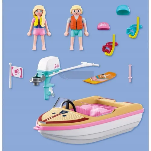 PLAYMOBIL x BARBIE 72122 Łódź przygodowa, zestaw dla dzieci +4 lata