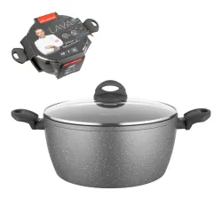 Garnek aluminiowy z pokrywką FLORINA LAVA GRAFITOWY 7,5 l