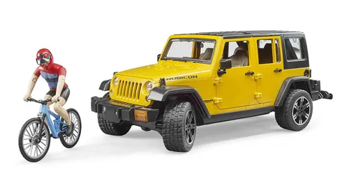 Машинка Bruder Jeep Wrangler Unlimited Rubicon z rowerem górskim i figurką kolarza (02543)