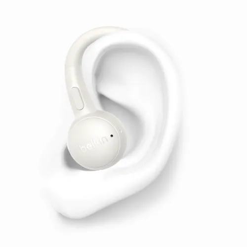 Słuchawki bezprzewodowe Belkin SoundForm ActiveFit Dokanałowe z zaczepami Bluetooth 5.4 Kremowy