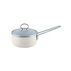 RIESS Nouvelle Avorio 1 l kremowy - rondel emaliowany z pokrywką