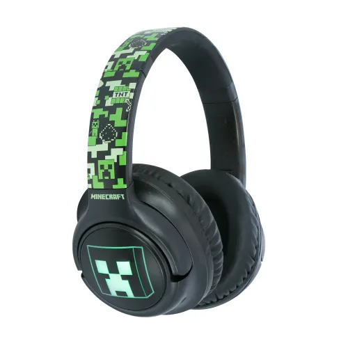 Słuchawki bezprzewodowe z mikrofonem OTL Technologies Minecraft Wireless LED Nauszne Zielony