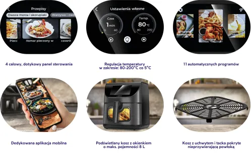 Air fryer MPM MFR-14M/WIFI 1700W 8l Aplikacja mobilna