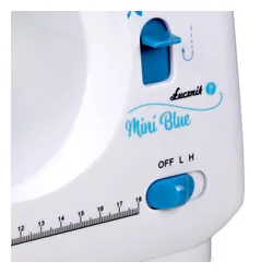Maszyna do szycia ŁUCZNIK Mini Blue + osłonka na palce i akcesoria